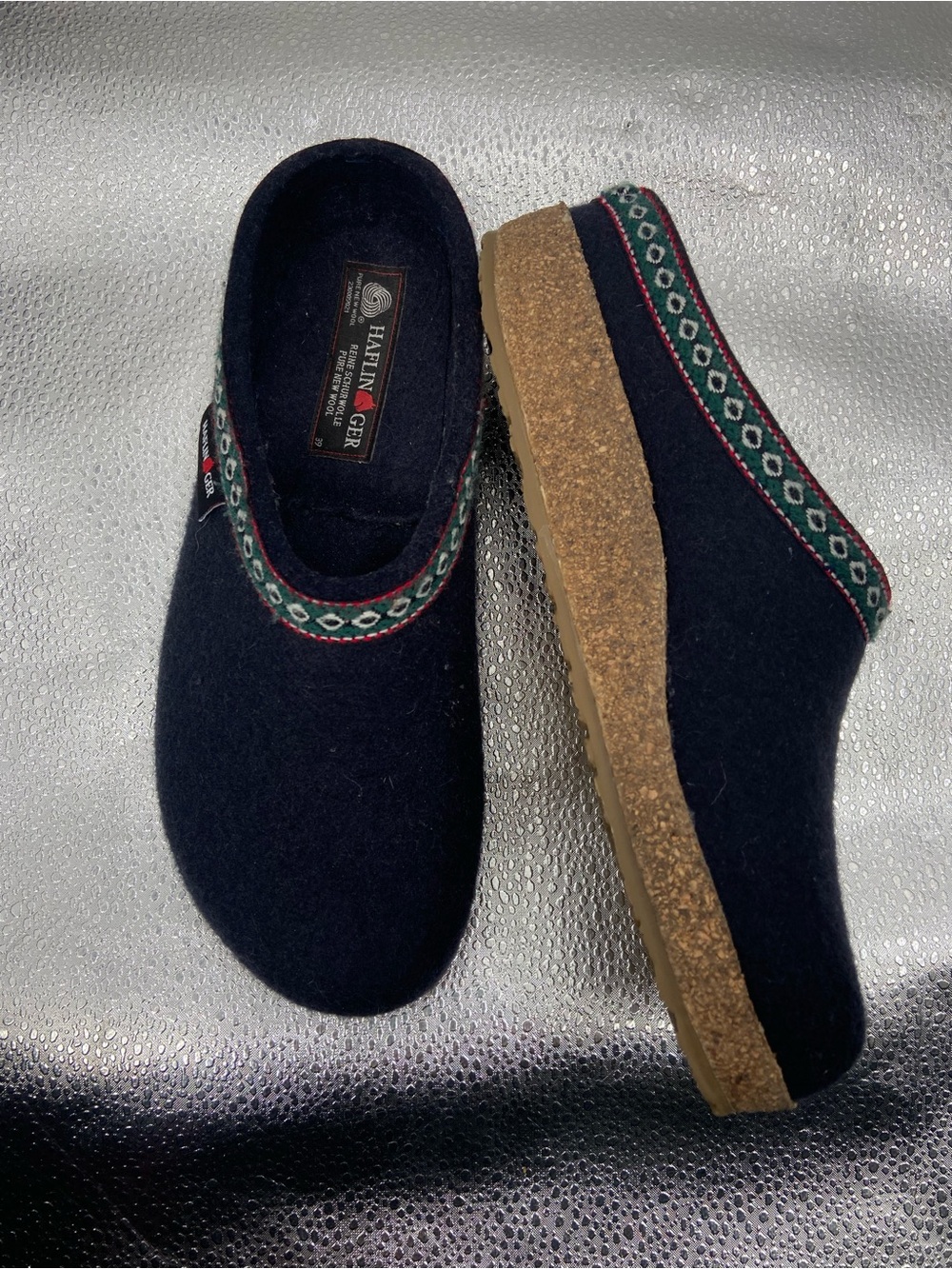 Haflinger Grizzly Clog Slippers Wool 39 Unisex W8 M6